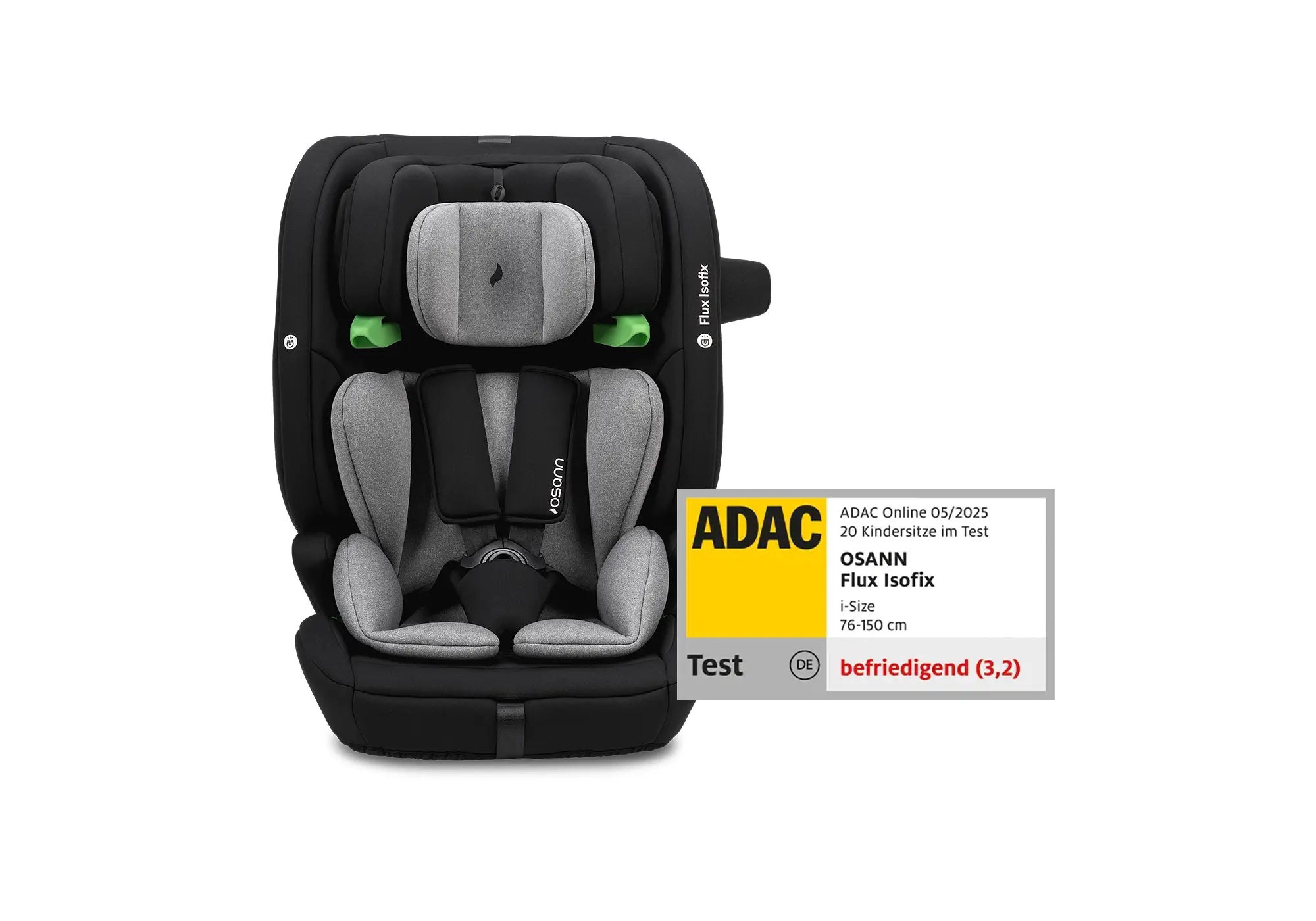 ADAC Siegel mit Flux Isofix Kindersitz