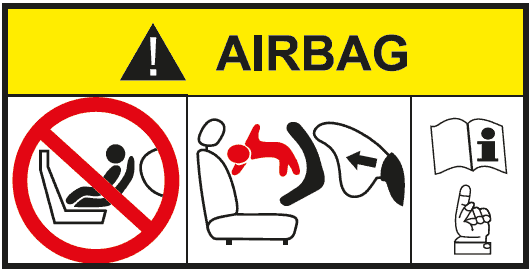 Kindersitz vorne - Airbag Symbol